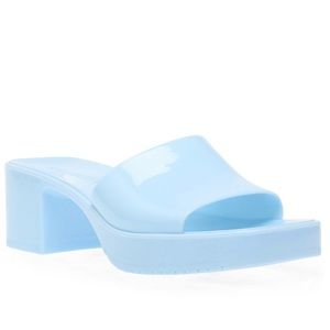 Steve Madden Harlin Jelly Block Heel Sandals - Baby Blue size 8M